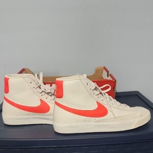 Nike  Sneakers - White and Bright Crimson 7Y..womens 8.5